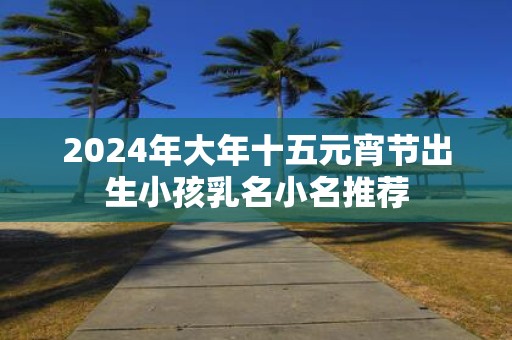 2025年大年十五元宵节出生小孩乳名小名推荐
