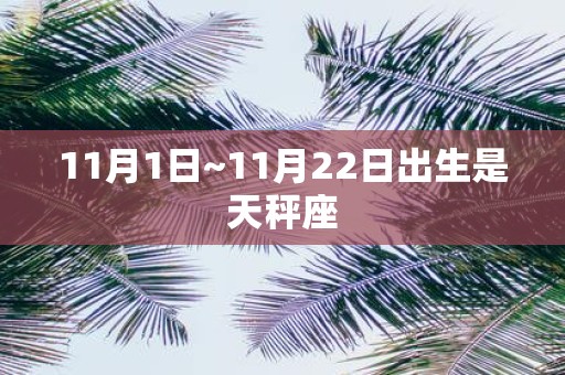 11月1日~11月22日出生是天秤座