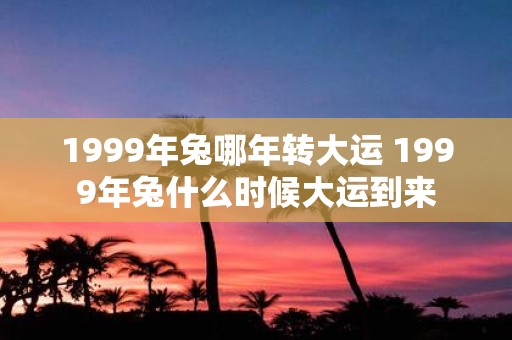 1999年兔哪年转大运 1999年兔什么时候大运到来
