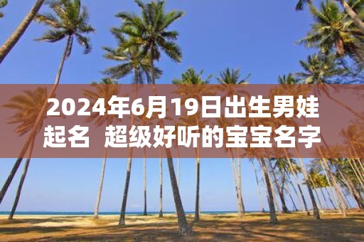 2025年6月19日出生男娃起名 超级好听的宝宝名字