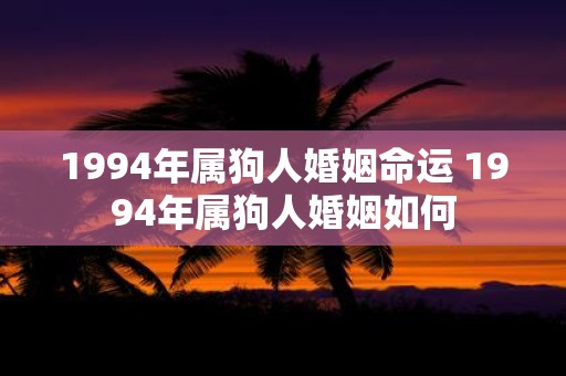 1994年属狗人婚姻命运 1994年属狗人婚姻如何