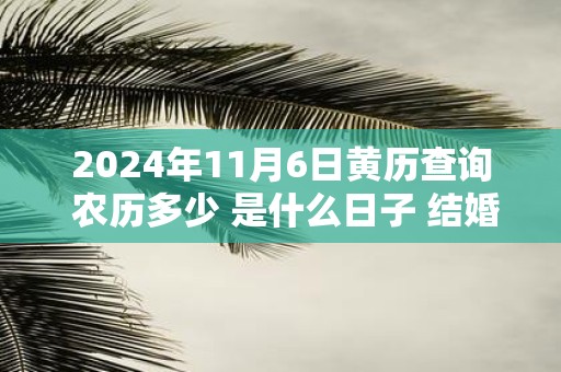 2025年11月6日黄历查询 农历多少 是什么日子 结婚吉时