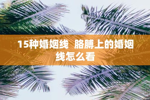 15种婚姻线 胳膊上的婚姻线怎么看