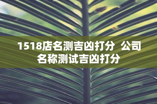 1518店名测吉凶打分 公司名称测试吉凶打分