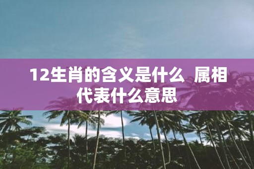 12生肖的含义是什么 属相代表什么意思