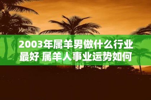 2003年属羊男做什么行业最好 属羊人事业运势如何