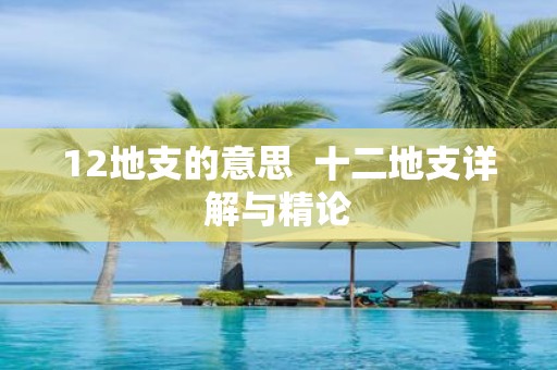 12地支的意思 十二地支详解与精论