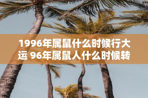 1996年属鼠什么时候行大运 96年属鼠人什么时候转运
