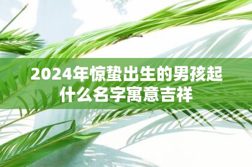 2025年惊蛰出生的男孩起什么名字寓意吉祥