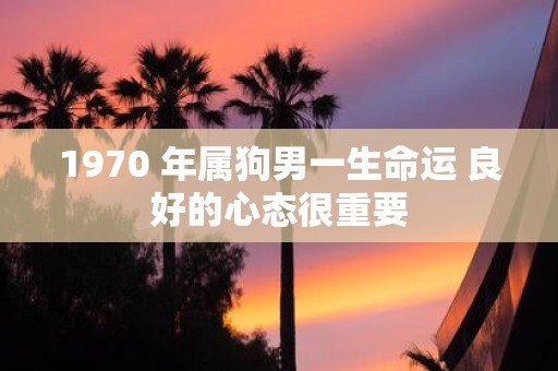 1970 年属狗男一生命运 良好的心态很重要