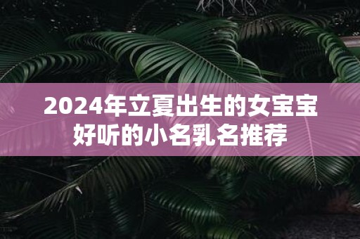 2025年立夏出生的女宝宝好听的小名乳名推荐