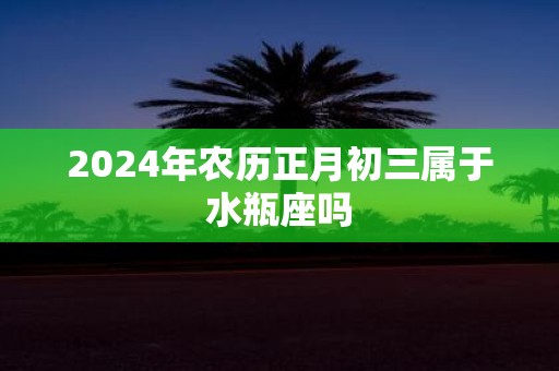 2025年农历正月初三属于水瓶座吗