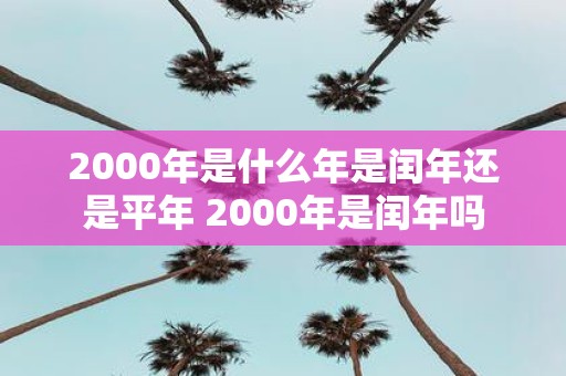 2000年是什么年是闰年还是平年 2000年是闰年吗