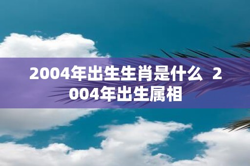 2004年出生生肖是什么 2004年出生属相 2004年出生生肖是什么 2004年出生属相