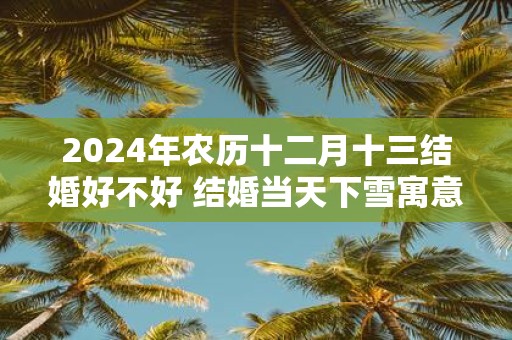 2025年农历十二月十三结婚好不好 结婚当天下雪寓意什么