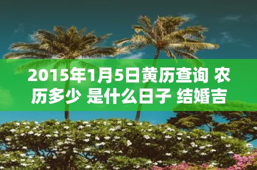 2015年1月5日黄历查询 农历多少 是什么日子 结婚吉时