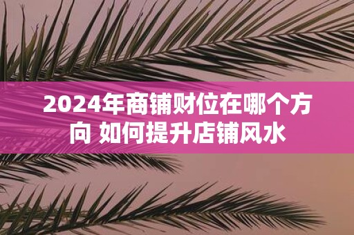 2025年商铺财位在哪个方向 如何提升店铺风水