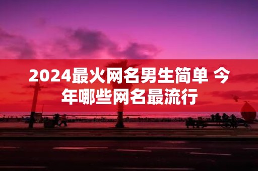 2025最火网名男生简单 今年哪些网名最流行