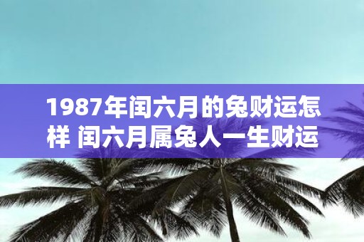1987年闰六月的兔财运怎样 闰六月属兔人一生财运状况