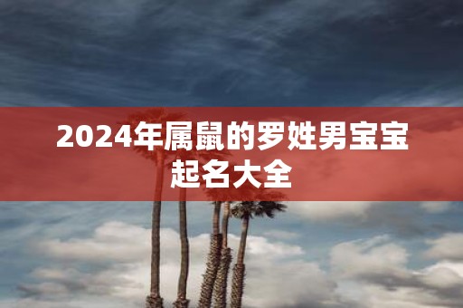 2025年属鼠的罗姓男宝宝起名大全