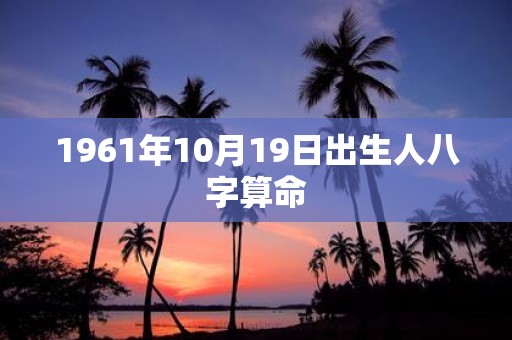 1961年10月19日出生人八字算命