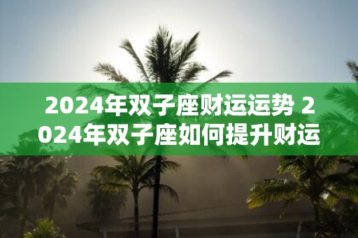 2025年双子座财运运势 2025年双子座如何提升财运