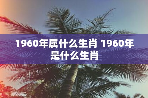 1960年属什么生肖 1960年是什么生肖