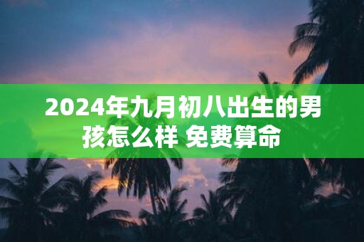 2025年九月初八出生的男孩怎么样 免费算命