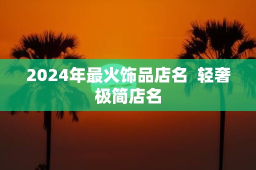 2025年最火饰品店名 轻奢极简店名