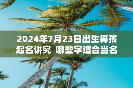 2025年7月23日出生男孩起名讲究 哪些字适合当名字