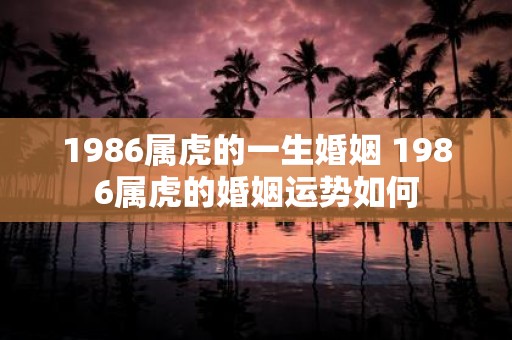 1986属虎的一生婚姻 1986属虎的婚姻运势如何