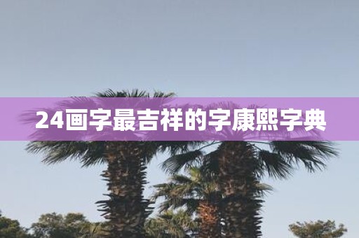 24画字最吉祥的字康熙字典