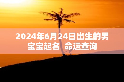 2025年6月24日出生的男宝宝起名 命运查询