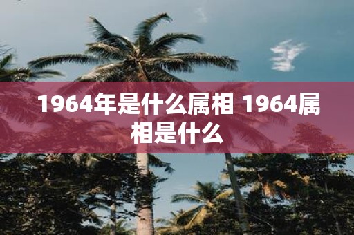 1964年是什么属相 1964属相是什么