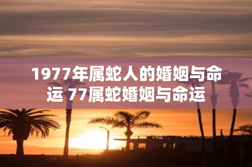 1977年属蛇人的婚姻与命运 77属蛇婚姻与命运