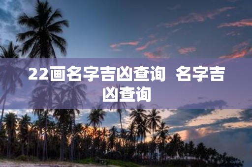 22画名字吉凶查询 名字吉凶查询
