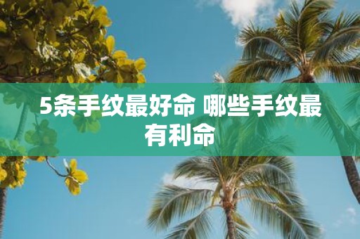 5条手纹最好命 哪些手纹最有利命