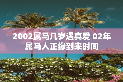 2002属马几岁遇真爱 02年属马人正缘到来时间