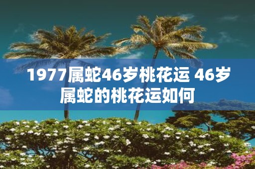 1977属蛇46岁桃花运 46岁属蛇的桃花运如何