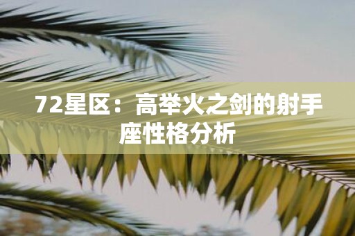 72星区：高举火之剑的射手座性格分析