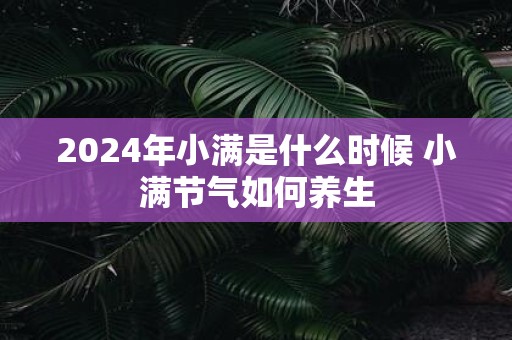 2025年小满是什么时候 小满节气如何养生