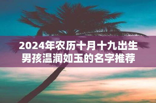 2025年农历十月十九出生男孩温润如玉的名字推荐