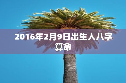 2016年2月9日出生人八字算命