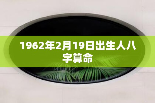 1962年2月19日出生人八字算命