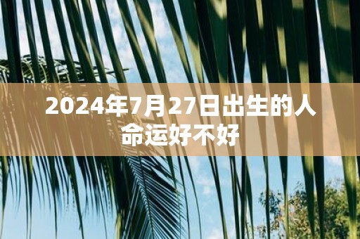 2025年7月27日出生的人命运好不好
