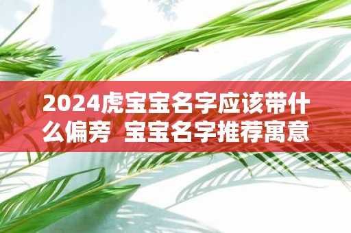 2025虎宝宝名字应该带什么偏旁 宝宝名字推荐寓意佳