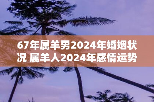 67年属羊男2025年婚姻状况 属羊人2025年感情运势