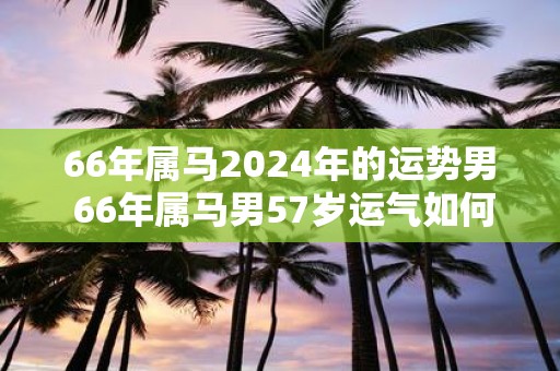66年属马2025年的运势男 66年属马男57岁运气如何