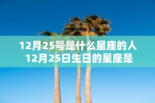12月25号是什么星座的人 12月25日生日的星座是