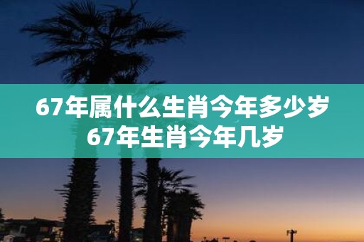 67年属什么生肖今年多少岁 67年生肖今年几岁